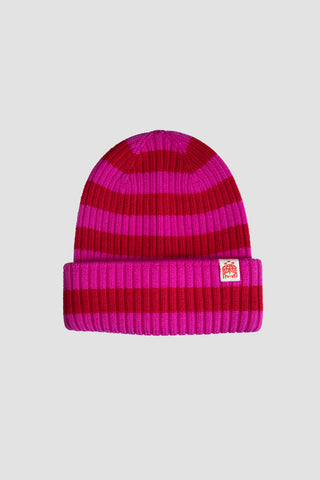 Strickmütze pink rot gestreift