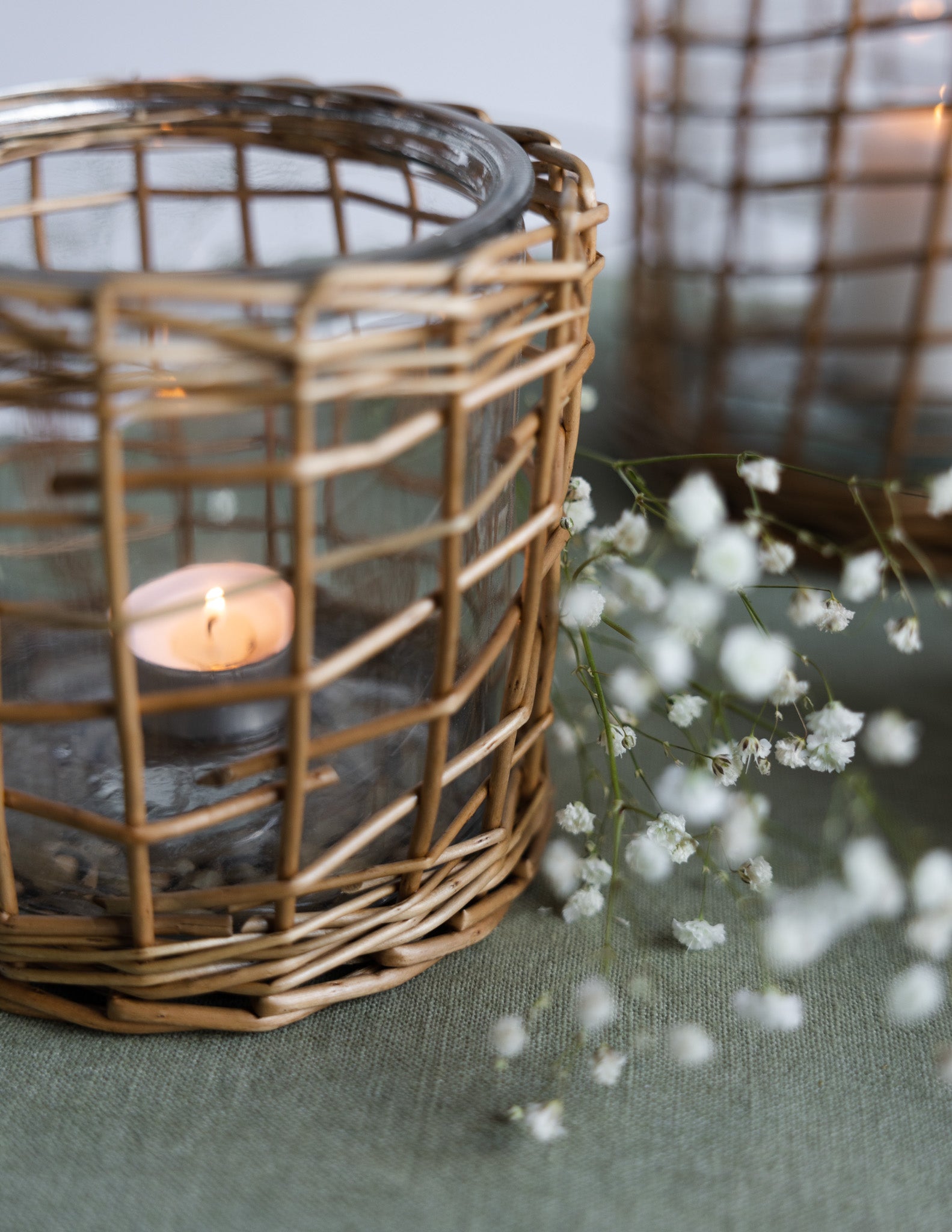 Kerzenhalter Rattan