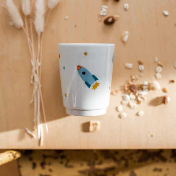 Porzellanbecher "Raketenstart"