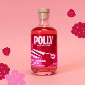 Polly Alkoholfreie Pink Gin Alternative - Pink London Classic | Himbeer-Hibiskus Geschmack 500ml
