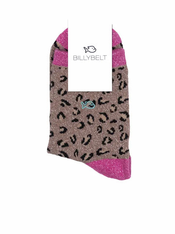 Leo-Socken mit Pink
