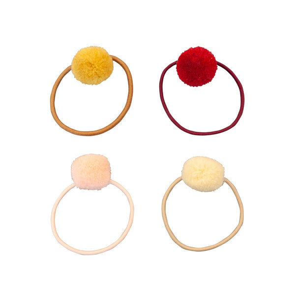 PomPom Haargummis 8er Set