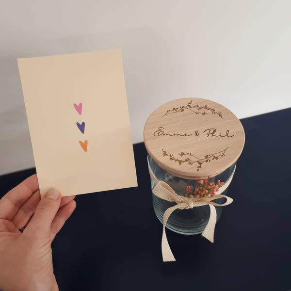 Valentinstags-Glas