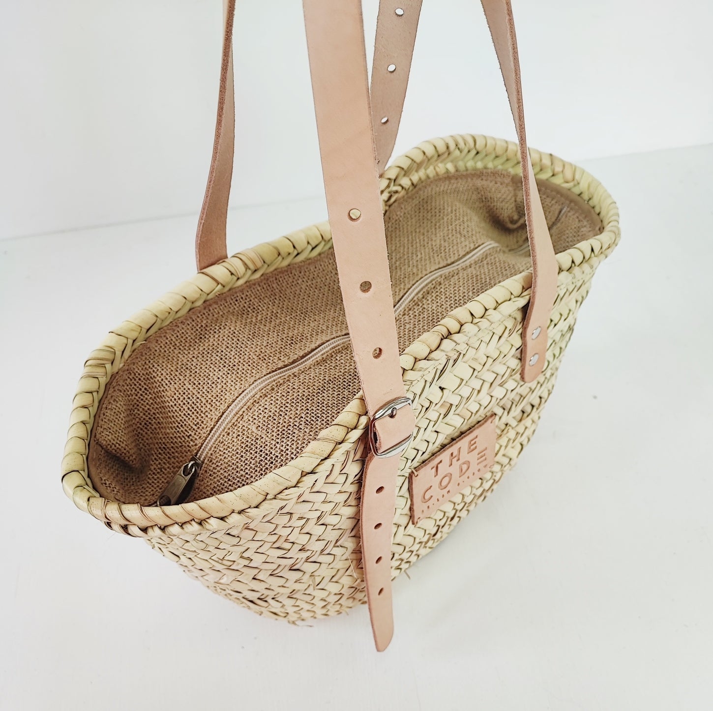 Rattantasche beige Größe L