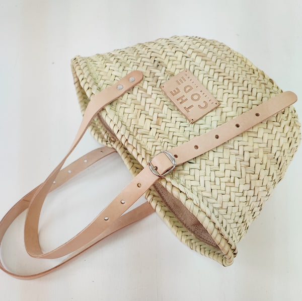 Rattantasche beige Größe L