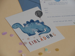 6er Set Dino Einladungskarten