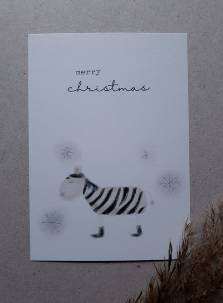 Karte "Weihnachtszebra"