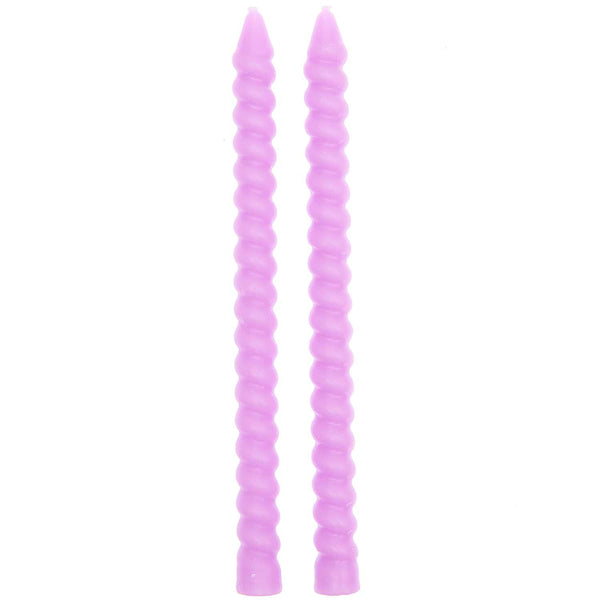 2er Set Spiralkerze 1,4cm flieder