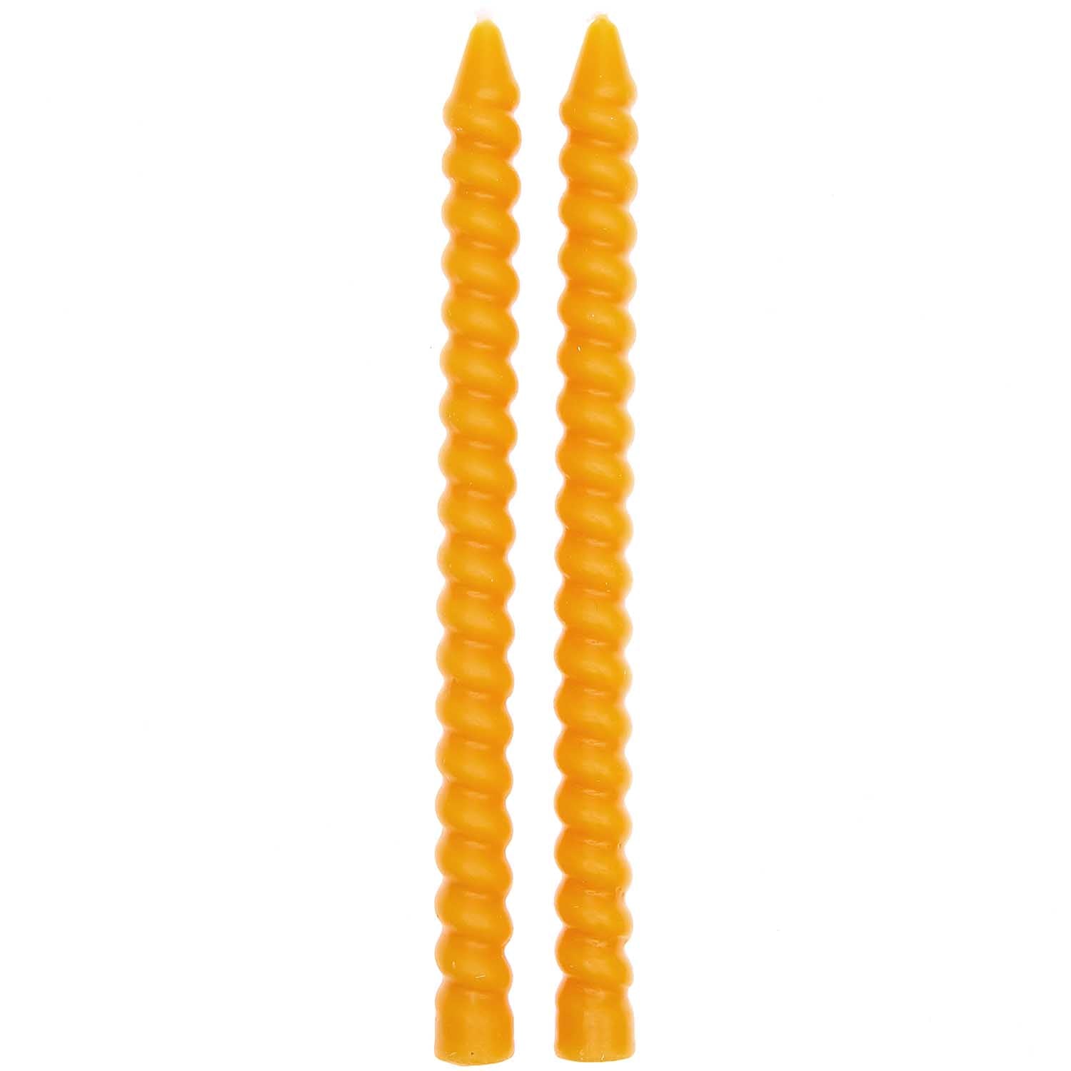 2er Set Spiralkerze 1,4cm mustard