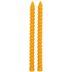 2er Set Spiralkerze 1,4cm mustard