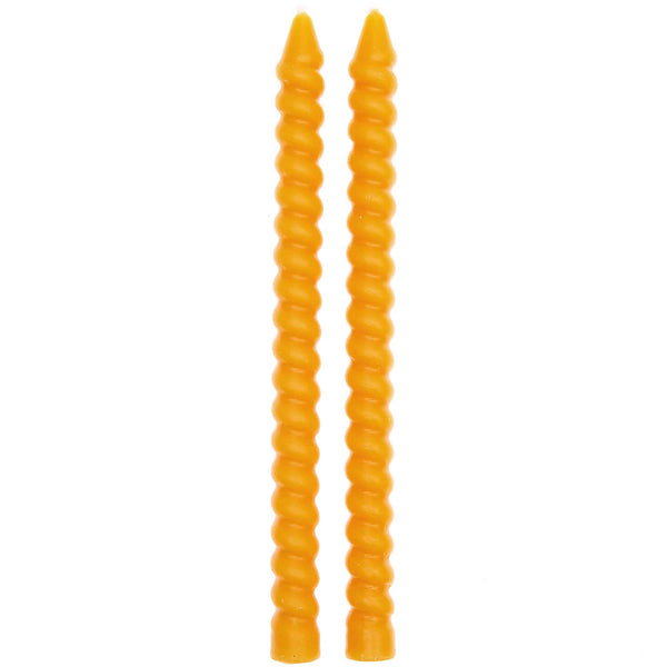 2er Set Spiralkerze 1,4cm mustard