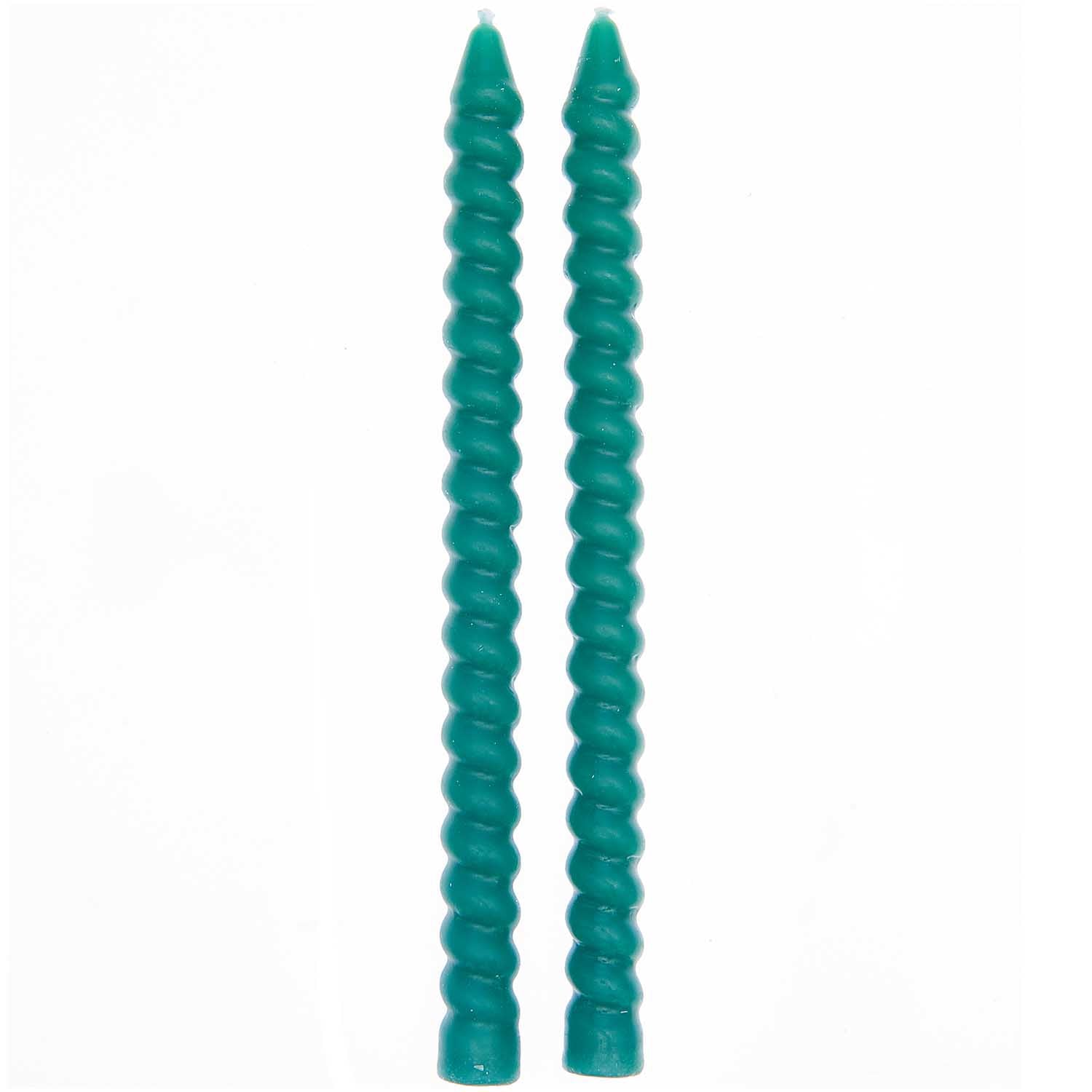 2er Set Spiralkerze 1,4cm petrol