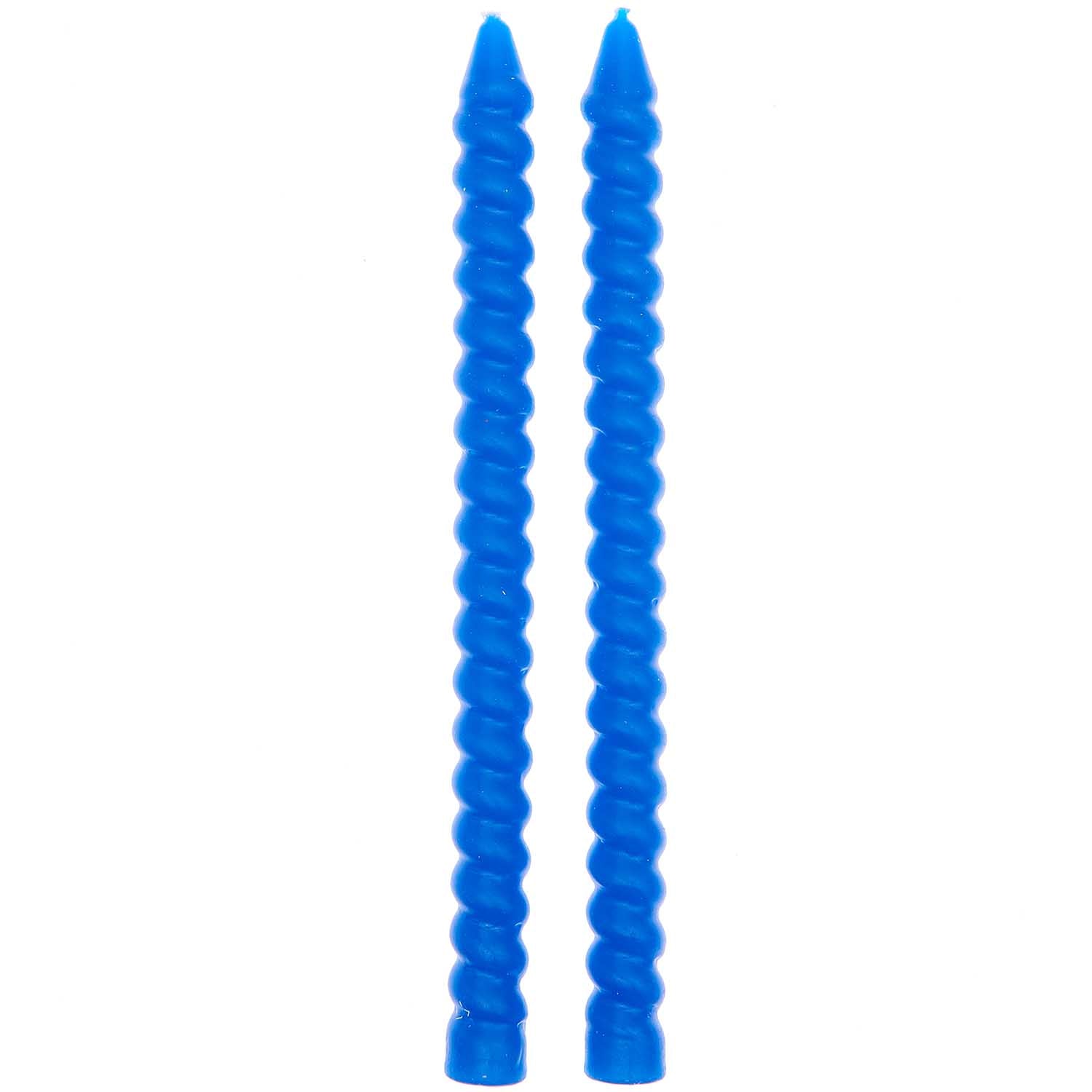 2er Set Spiralkerze 1,4cm azur