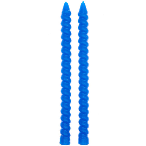 2er Set Spiralkerze 1,4cm azur