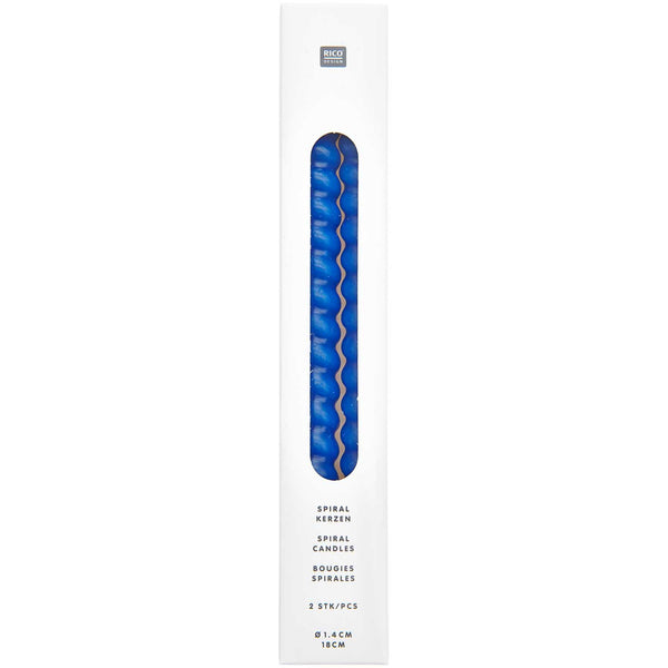 2er Set Spiralkerze 1,4cm azur
