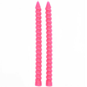 2er Set Spiralkerze 1,4cm neonpink