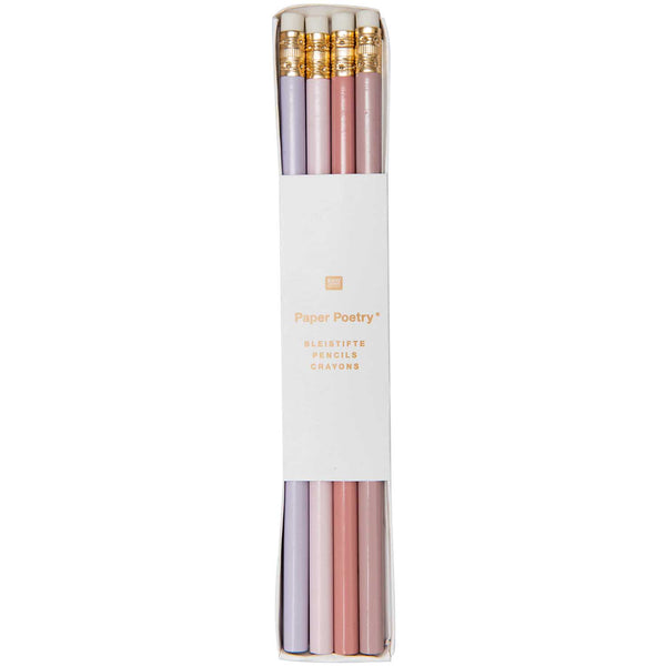 4er Set Bleistifte rosé