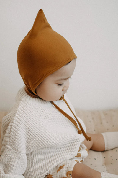 Mustard Pixie Bonnet (0-3 Monate)