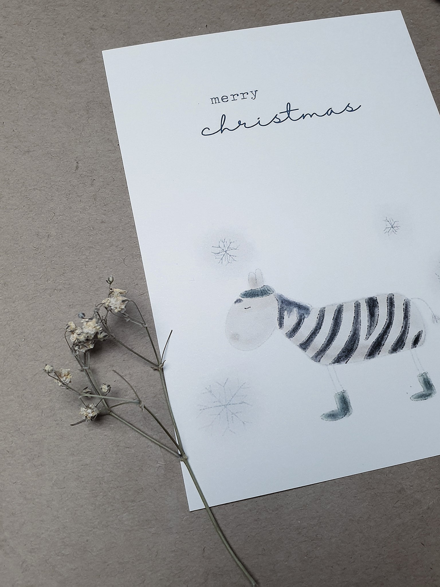 Karte "Weihnachtszebra"