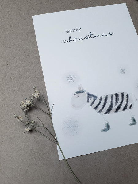 Karte "Weihnachtszebra"