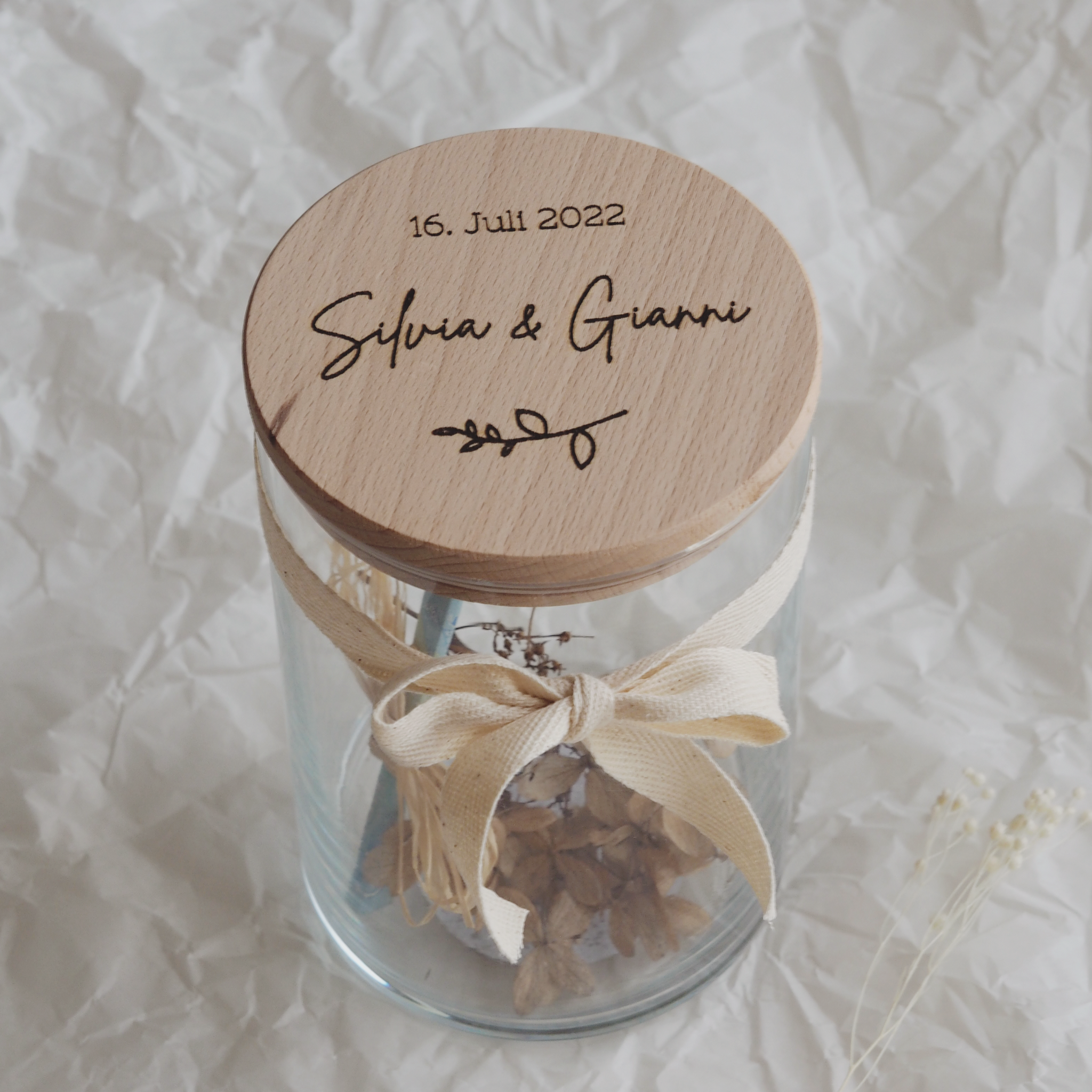 Personalisierbares Vorratsglas "Hochzeitsgeschenk"