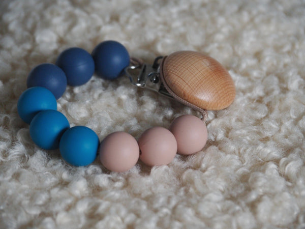 Schnullerkette "Blue Icecream"