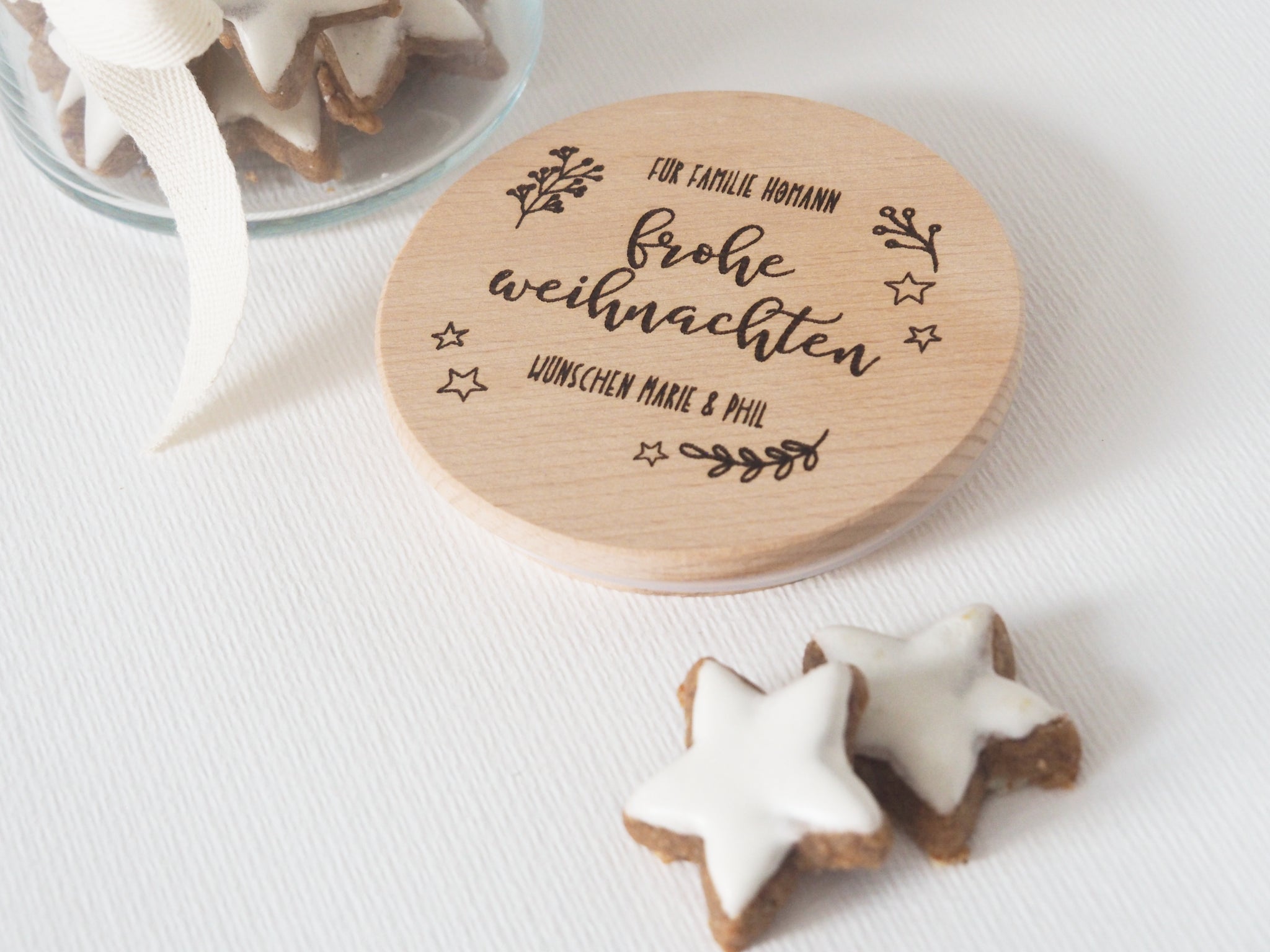Personalisierbares Vorratsglas "frohe Weihnachten"