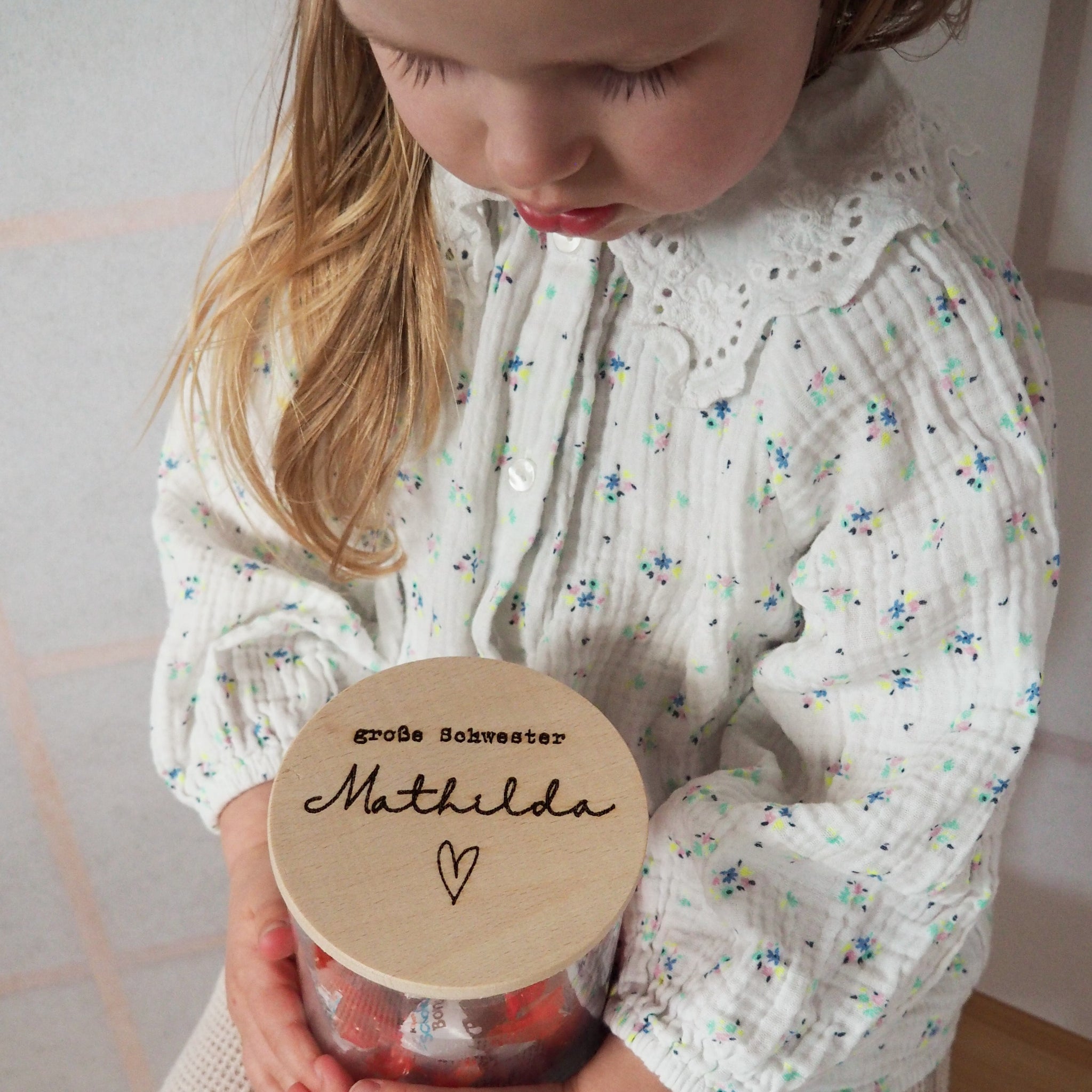 Personalisierbares Vorratsglas "Große Schwester/großer Bruder"
