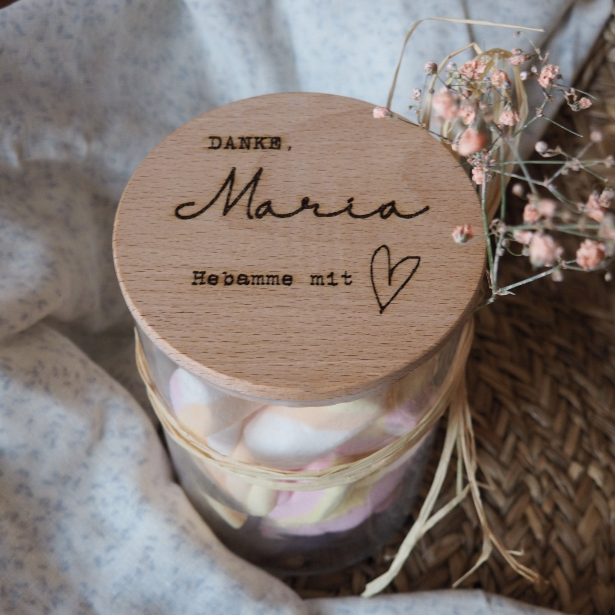 Personalisierbares Vorratsglas "Hebamme"