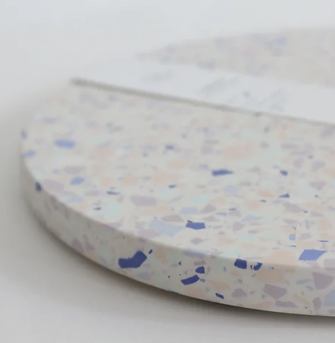 Tablett Rund creme-lila