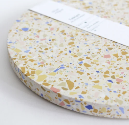 Tablett Rund creme-ocker